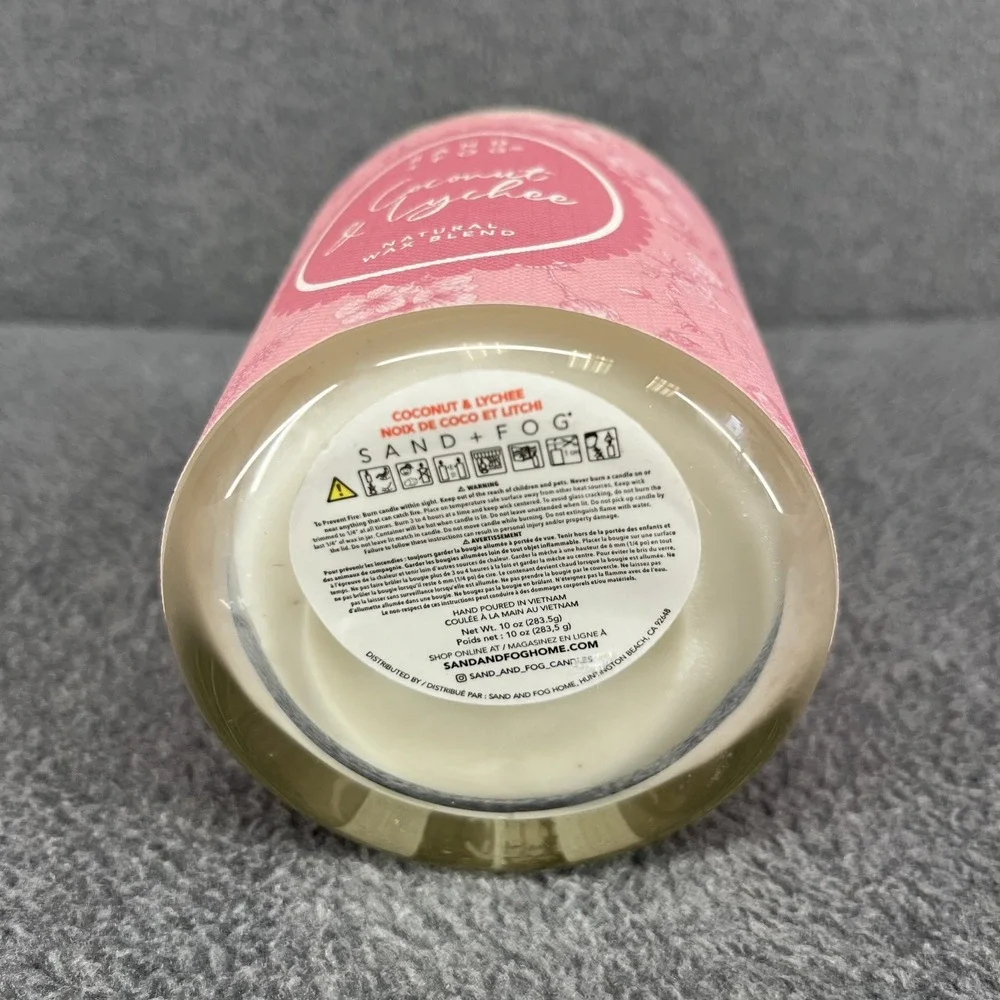 Sand +‎ Fog Candle scented Coconut & Lychee Natural Wax blend 10 oz